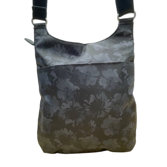 Baggallini Black Floral Design Adjustable Strap Zippered RFID Crossbody Bag Sz M - Picture 6 of 14